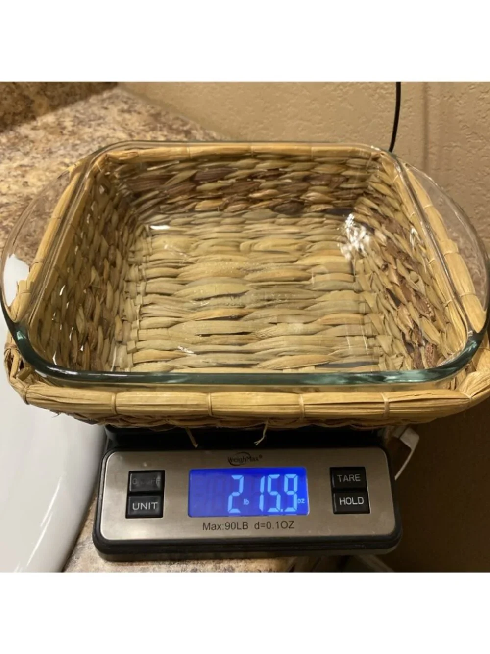 Anchor Hocking Vintage 2 8 x 8 Qt Glass Dish Casserole with Serving Basket